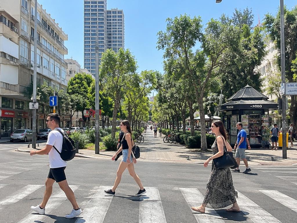 Across the boulevard